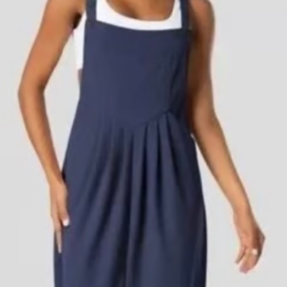 NWT- Halara Navy Casual Overall Joggers Large Tik Tok